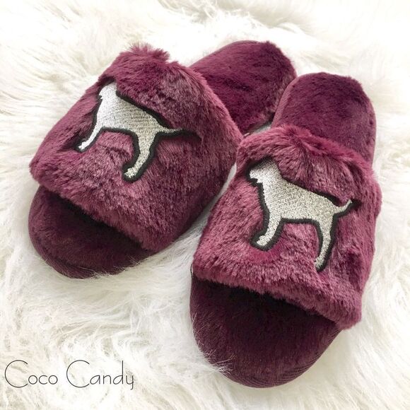 🆕Victoria's Secret PINK Open Toe Logo Slippers - Picture 3 of 7